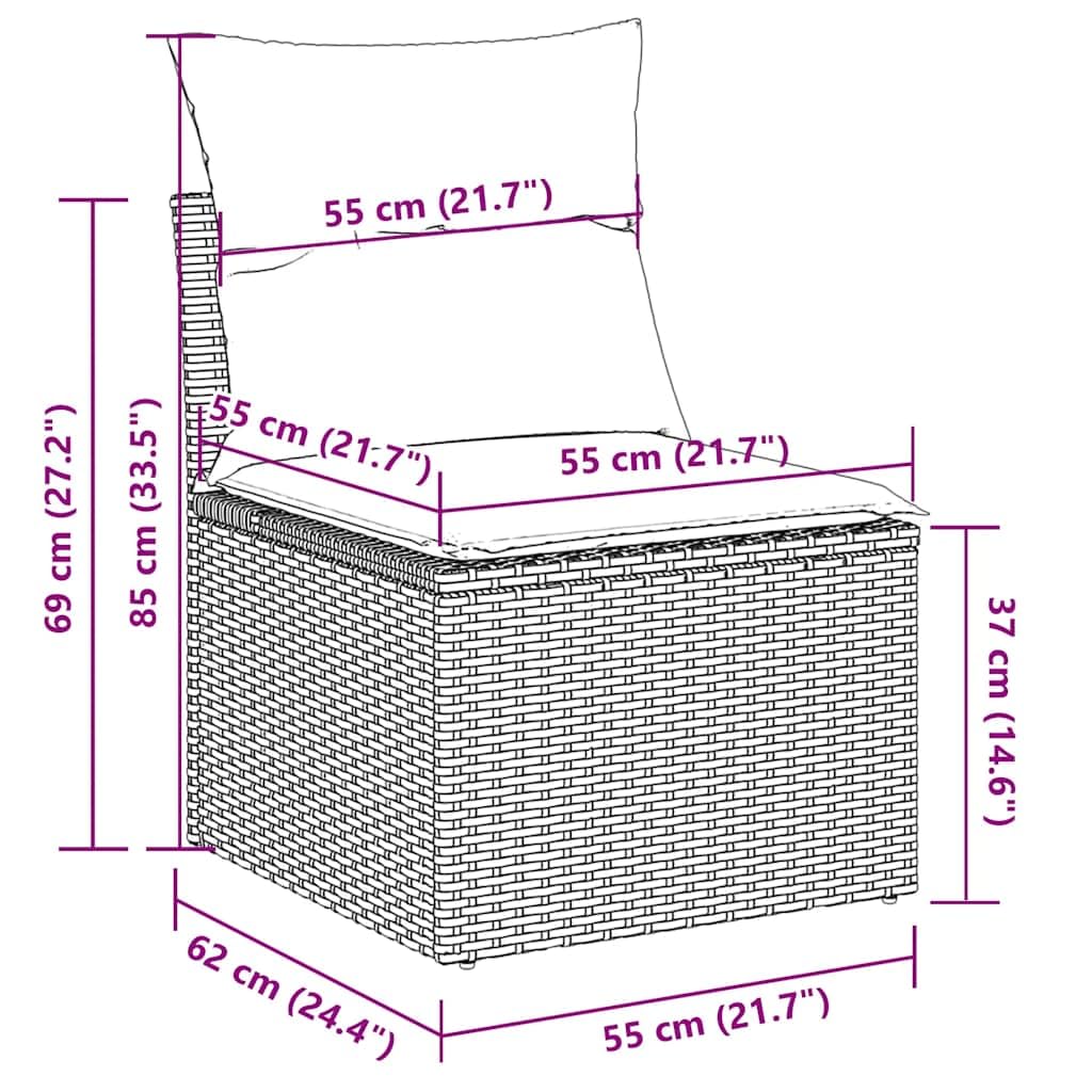 vidaXL Heim & Garten Garten-Sofagarnitur Beige Rattan 6-TLG. Tisch