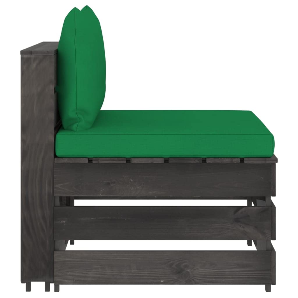 vidaXL Möbel Mittelsofa Palettensofa grün-grau Kiefer imprägniert
