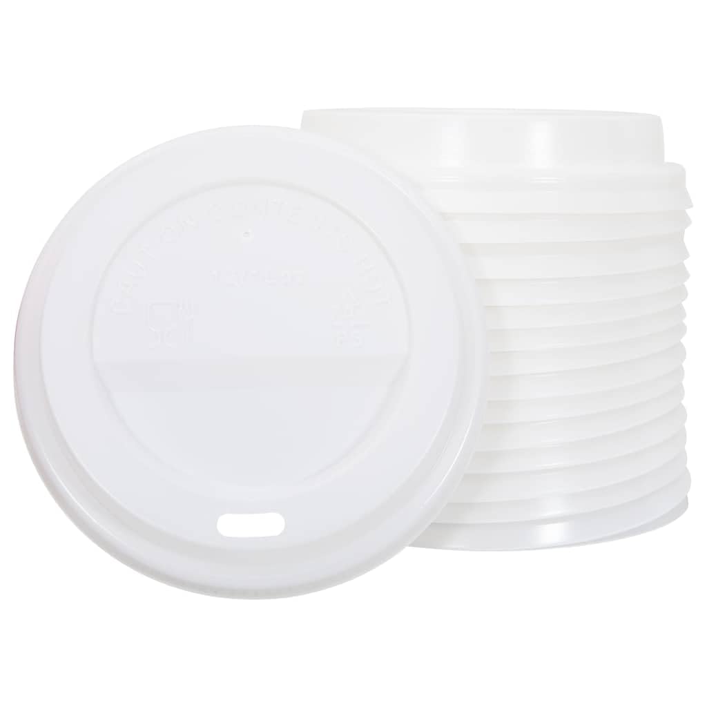 vidaXL Deckel für Pappbecher Ø90mm Weiß 1000 Stück 12oz 16oz