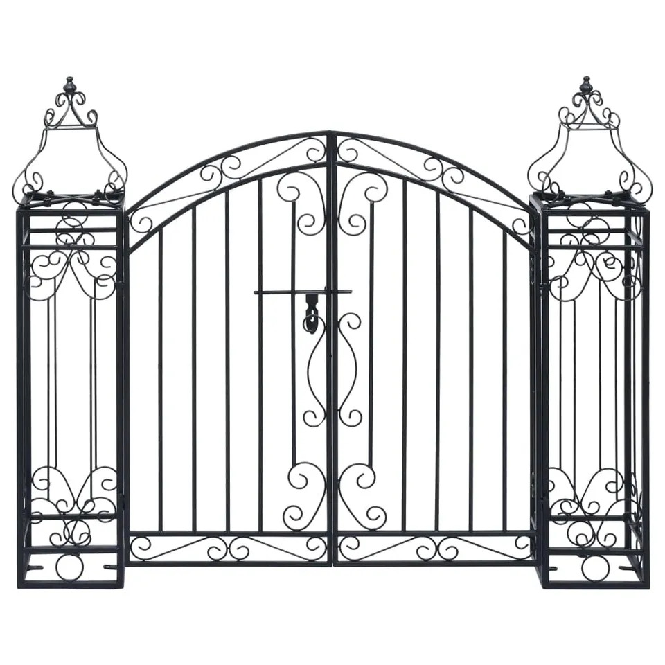 vidaXL Heim & Garten Doppelflügeltor Gartentor Schmiedeeisen 122cm