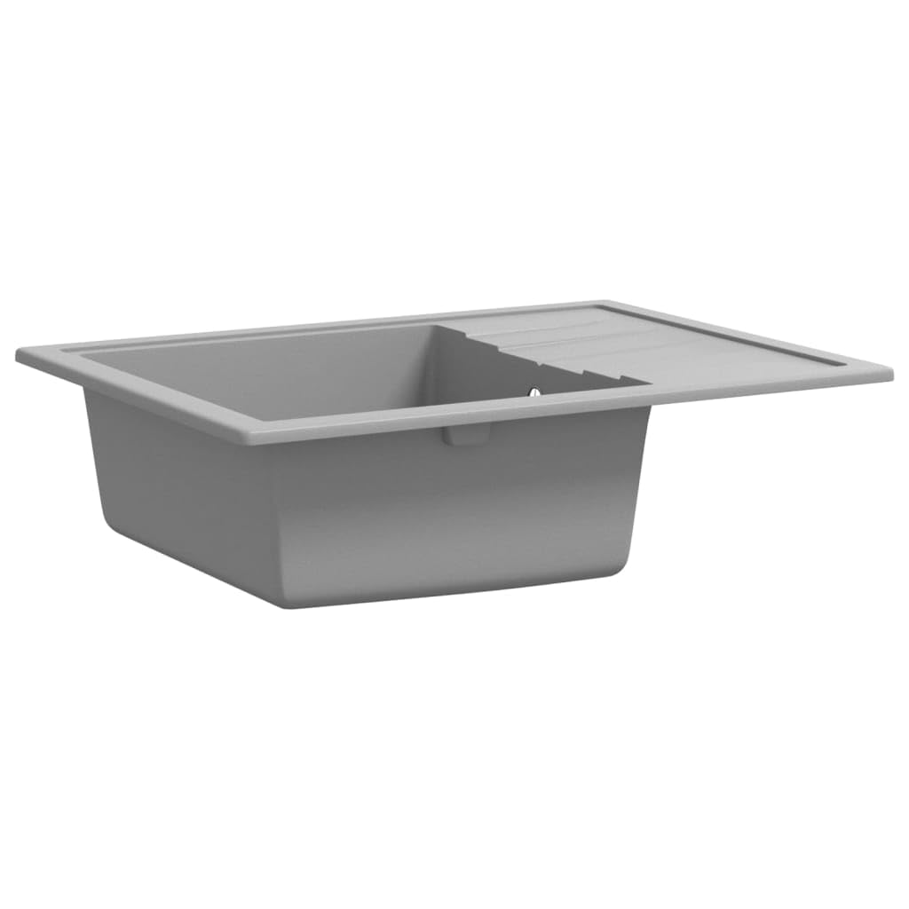 vidaXL Küchenspüle Granit Grau Oval 580x440 Spülbecken