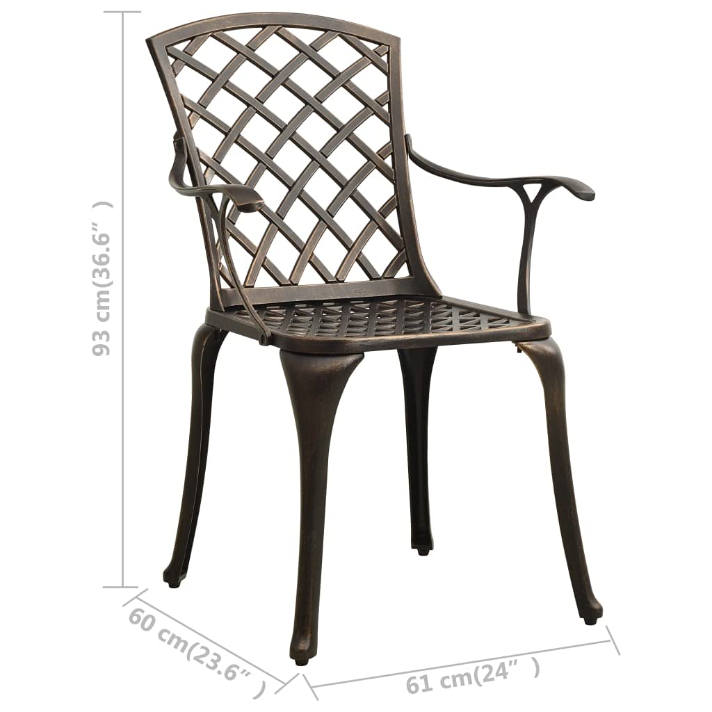 vidaXL Bistroset 3-TLG. Aluminiumguss Bronze Balkonset