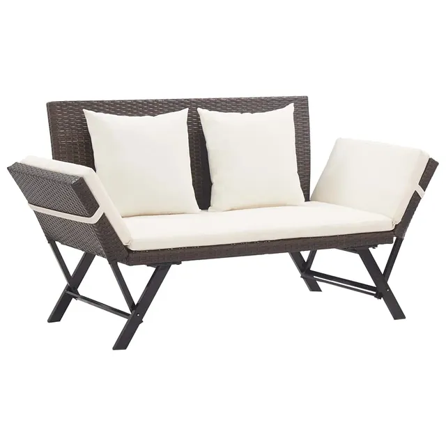 vidaXL Heim & Garten Gartenbank Braun 176 cm Rattan Liege