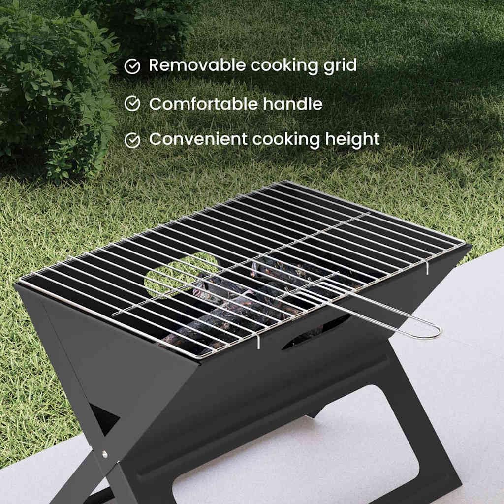 vidaXL Outdoor Grill Schwarz 46x31x31 cm Stahl