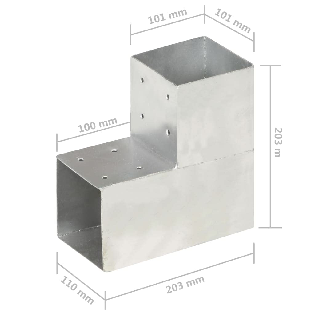 vidaXL Heim & Garten Pfostenverbinder 101x101 mm verzinkt 4 Stk.