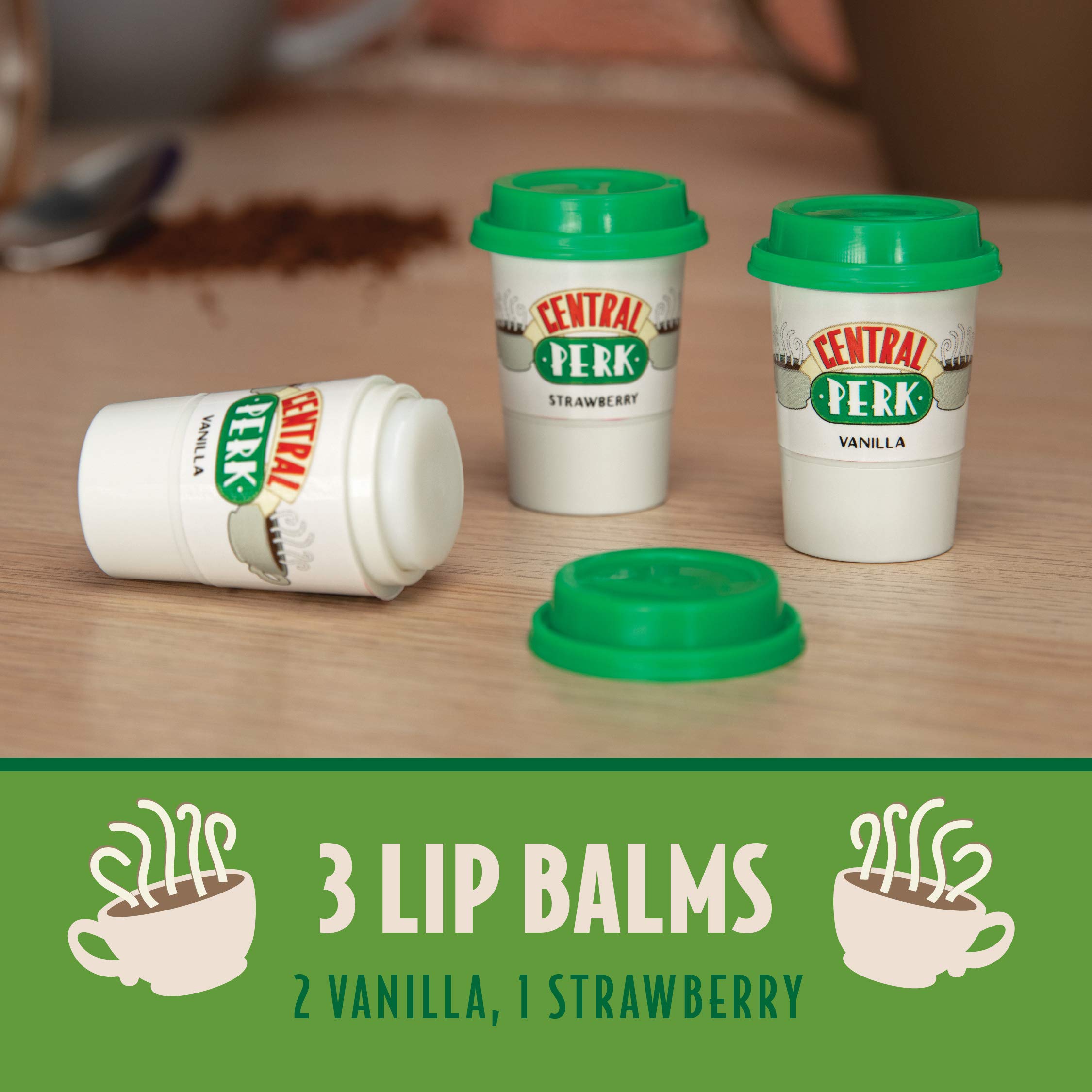 Paladone Central Perk Friends Lippenbalsam 3er-Set Vanille Erdbeere