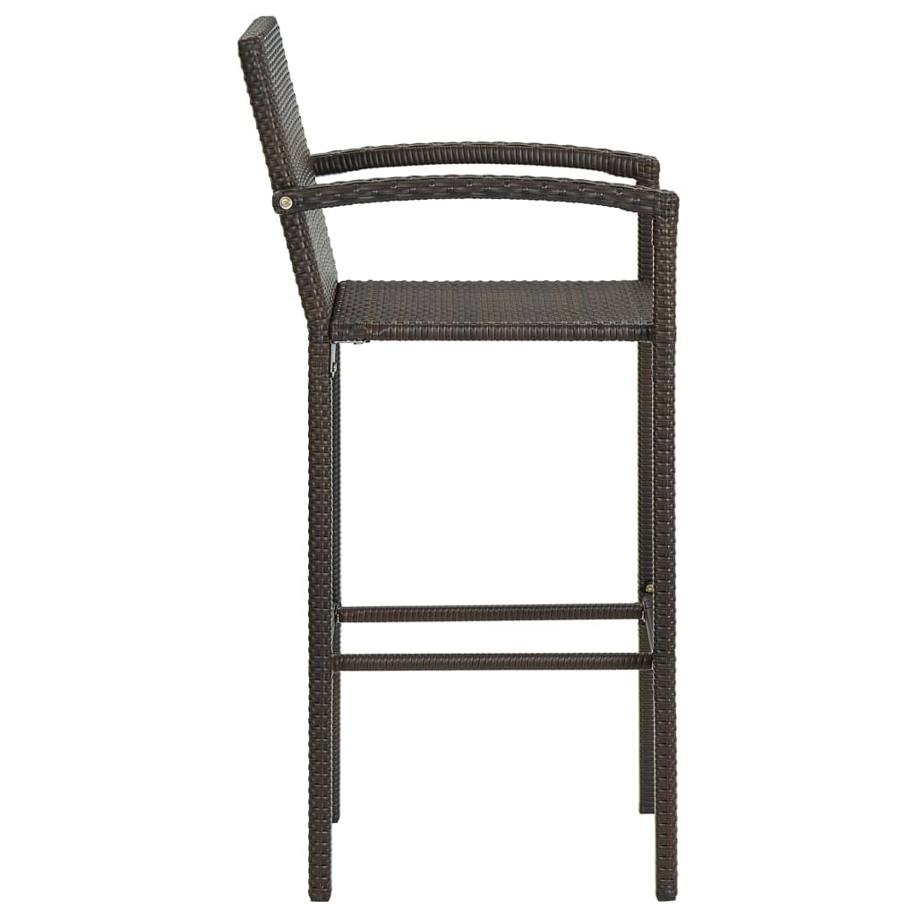 vidaXL Garten-Bar-Set 5-tlg. Rattan Braun Armlehne