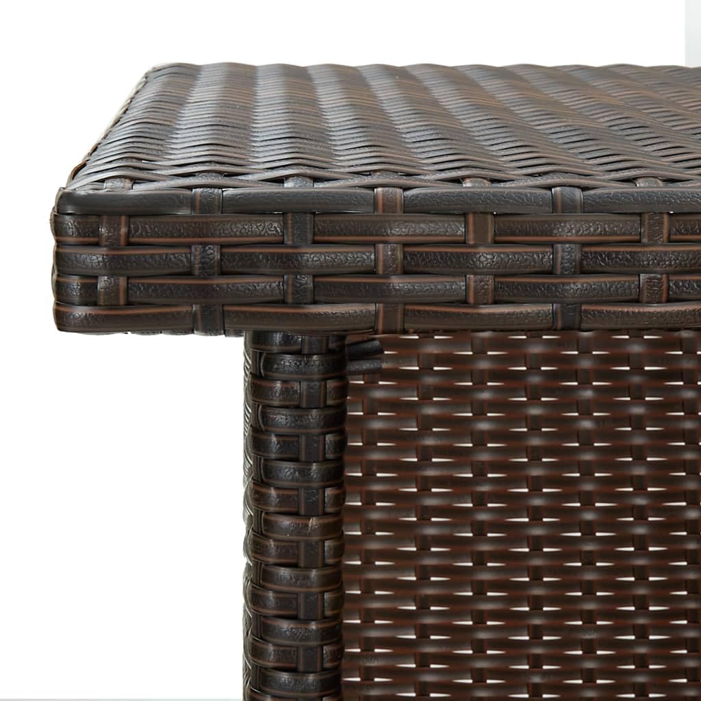 vidaXL Heim & Garten 3-tlg. Gartenbar-Set Braun Poly Rattan Kissen