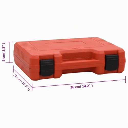 vidaXL Kühlsystemtester Set Auto Klimaanlage Lecksuche Rot