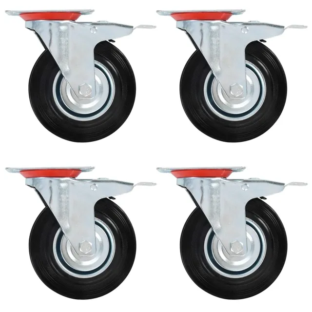 vidaXL Lenkrollen 125 mm Rollen 4 Stk. mit Doppelbremsen