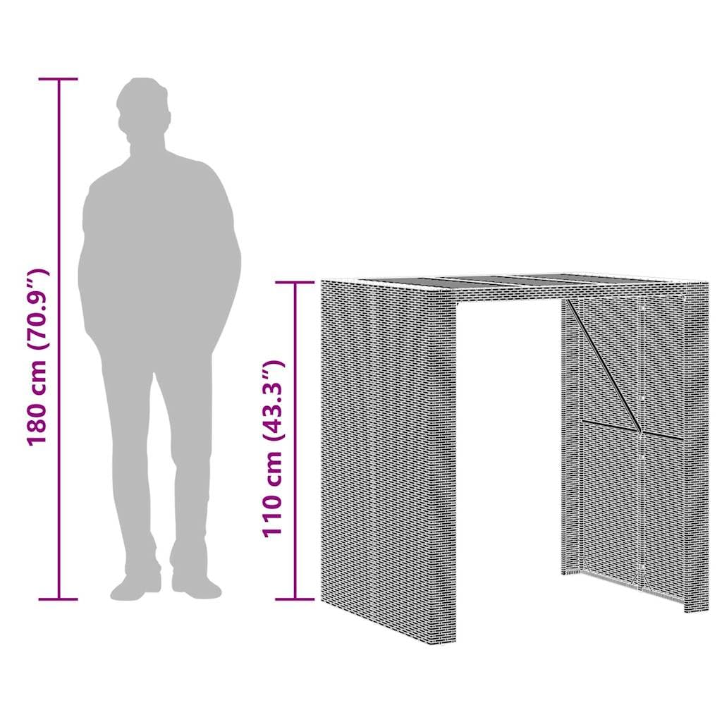 vidaXL Heim & Garten Gartenbar-Set 3-tlg Grau Poly Rattan