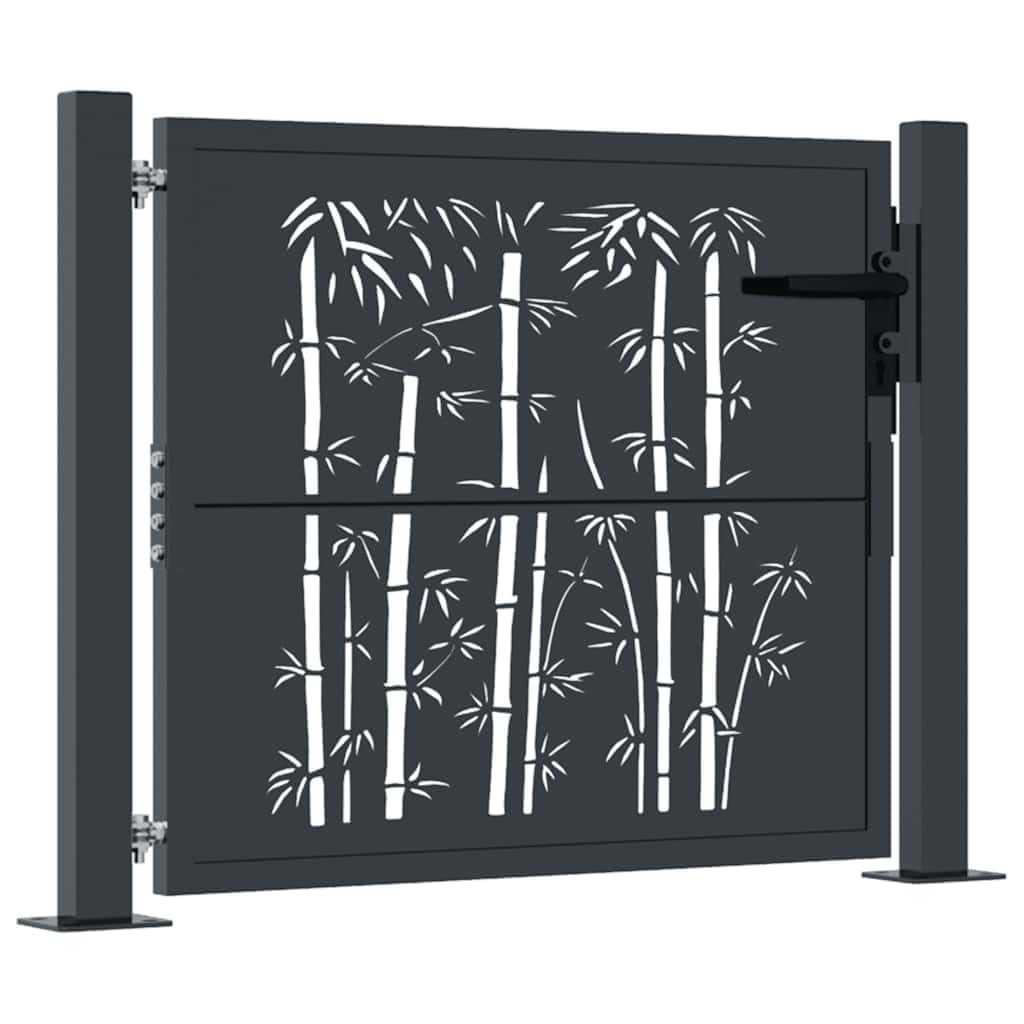 vidaXL Gartentor Bambus-Design 100x75 cm Anthrazit