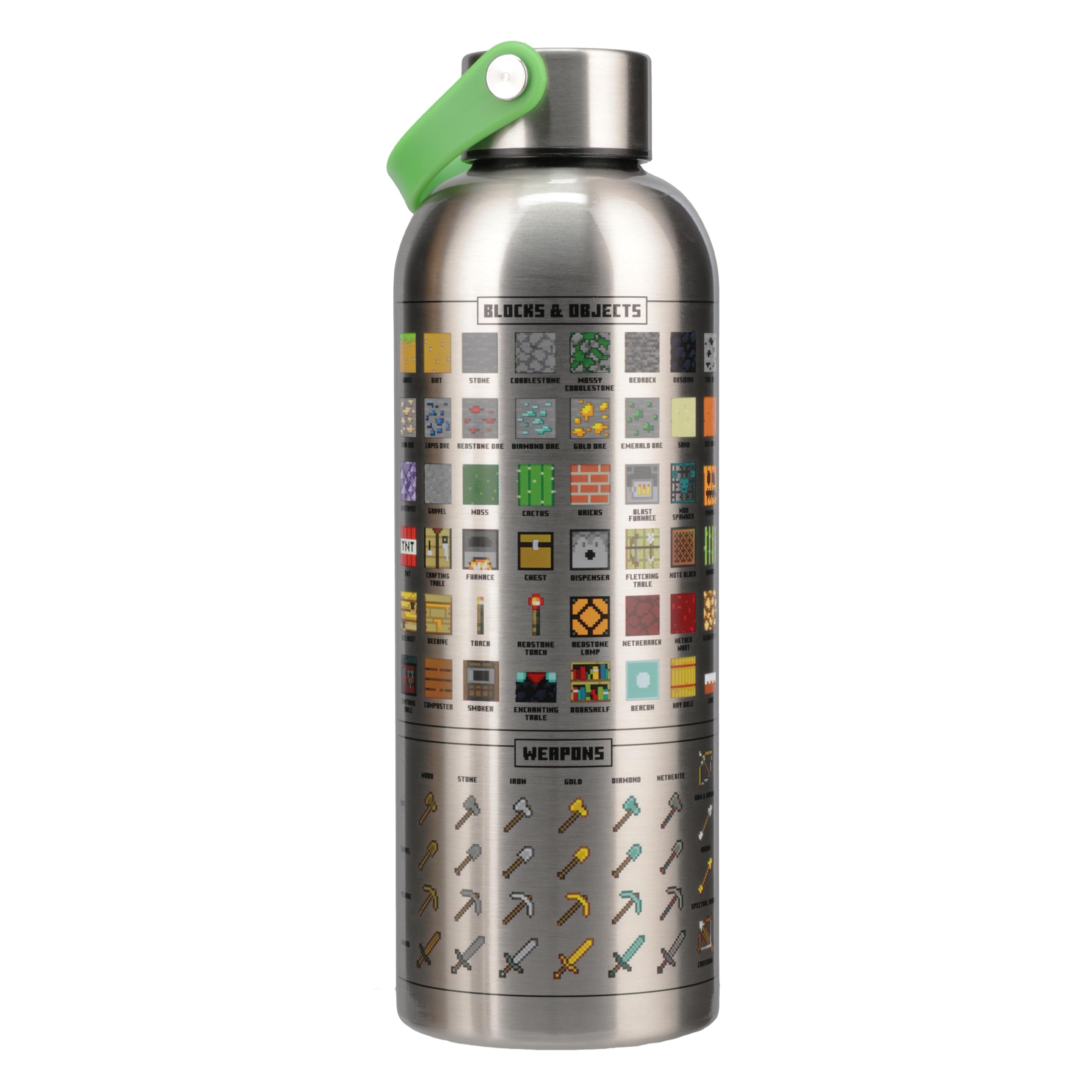 Paladone Minecraft Metall-Trinkflasche 470 ml Edelstahl Auslaufsicher