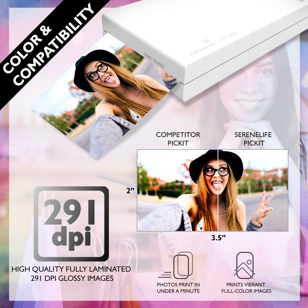 Serenelife Fotodrucker Pickit20 mobil für iPhone Android