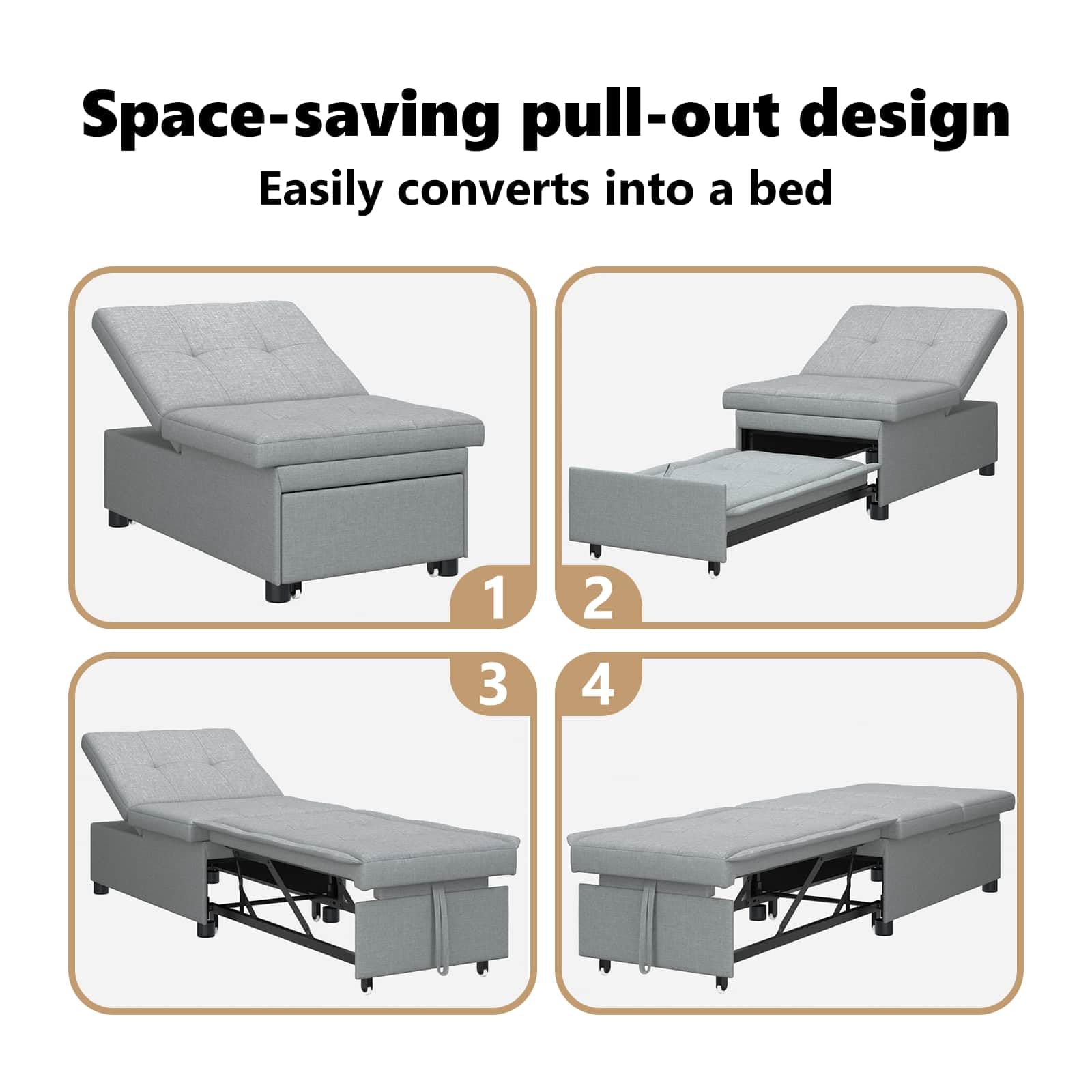 vidaXL Schlafsofa 194x50x82 cm Stoff hellgrau ausziehbar