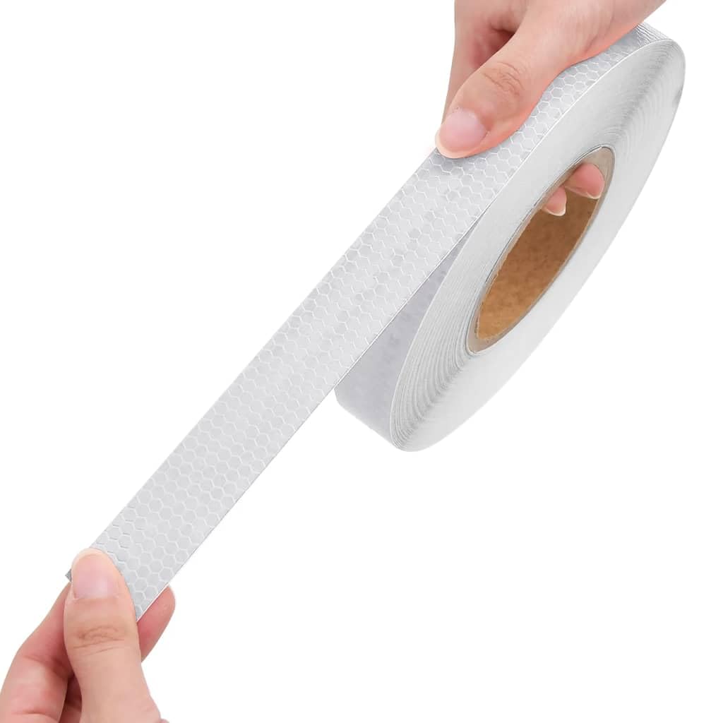 vidaXL Heim & Garten Reflektorband Weiß 2,5cmx50m PVC