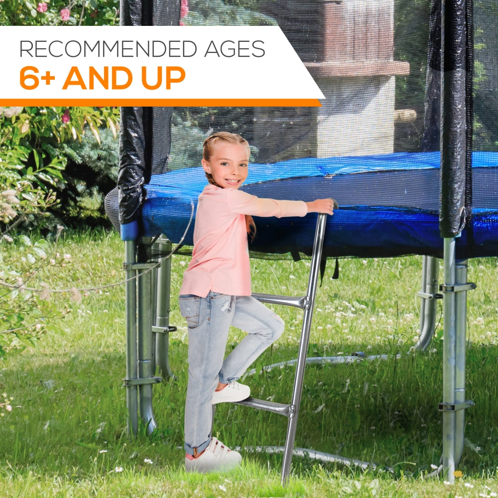 Serenelife Fitness SLTRALDR Trampolinleiter Stahl 2-Stufen