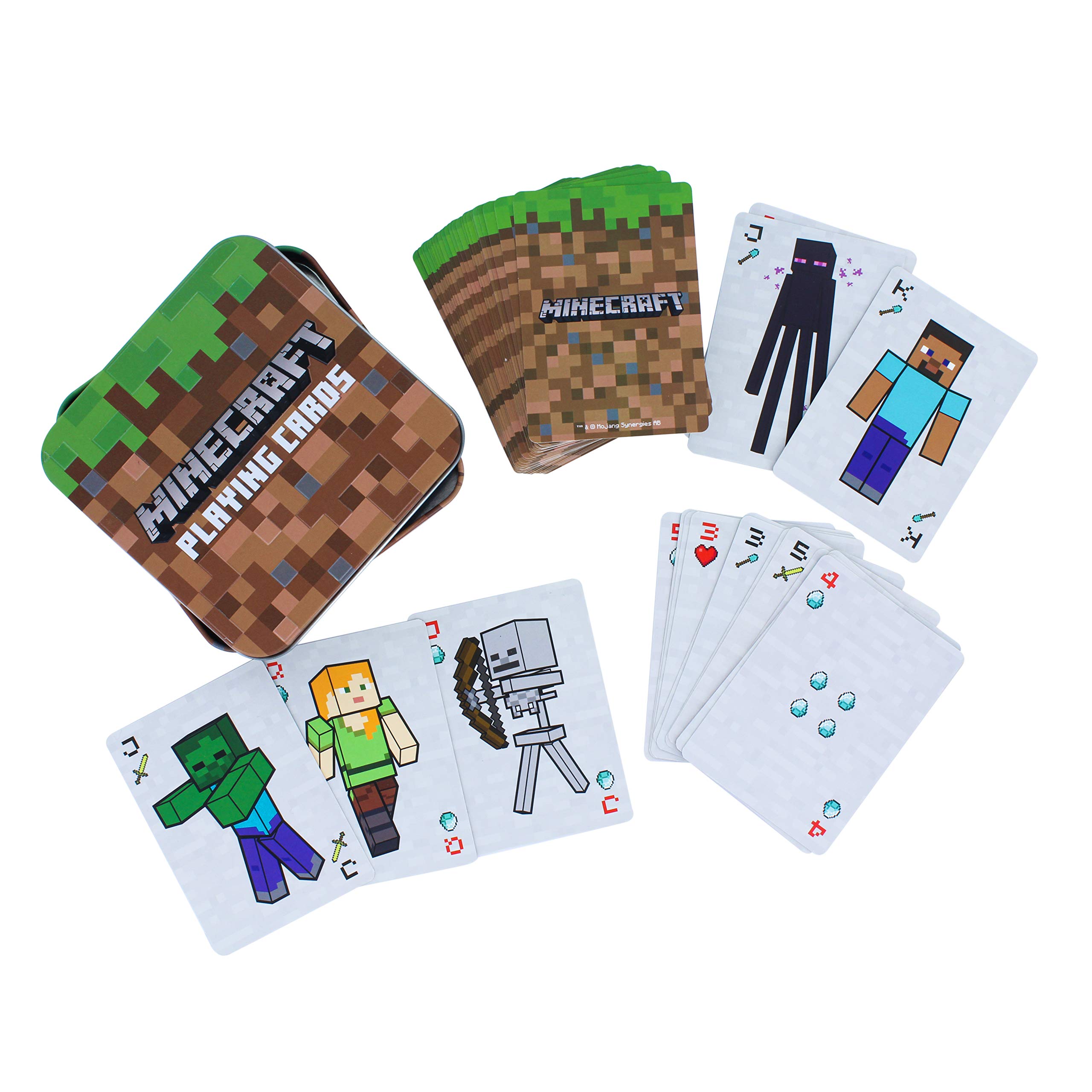 Paladone Minecraft Spielkarten Standarddeck mit Dose Geschenk