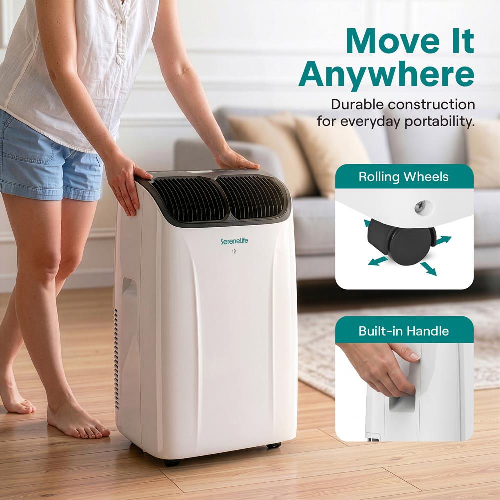 Serenelife Portable AC Klimagerät 14000 BTU Grau WiFi
