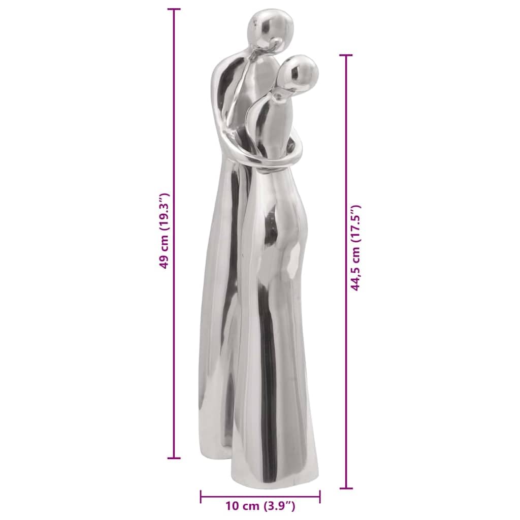 vidaXL Heim & Garten Skulptur Silber Aluminium 49 cm