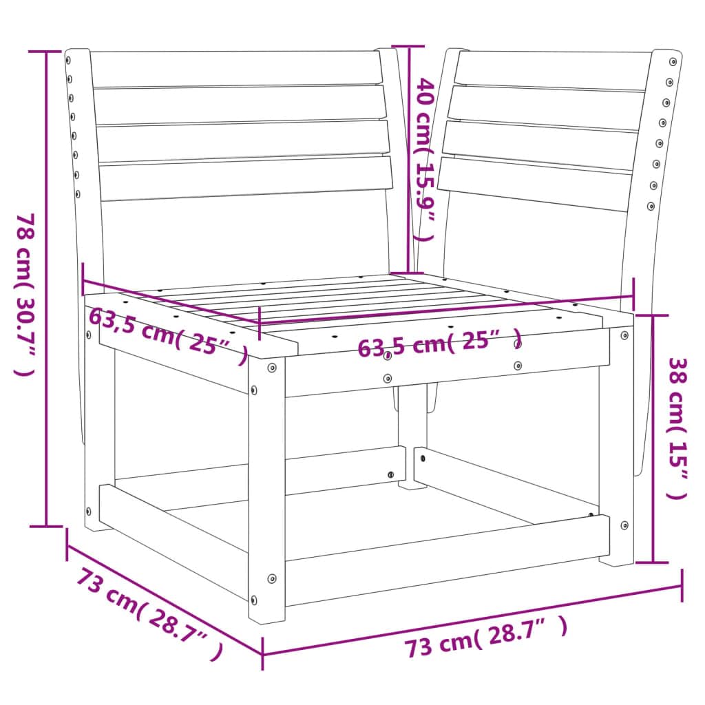 vidaXL Garten-Ecksofa 73x73x78 cm Kiefer Natur