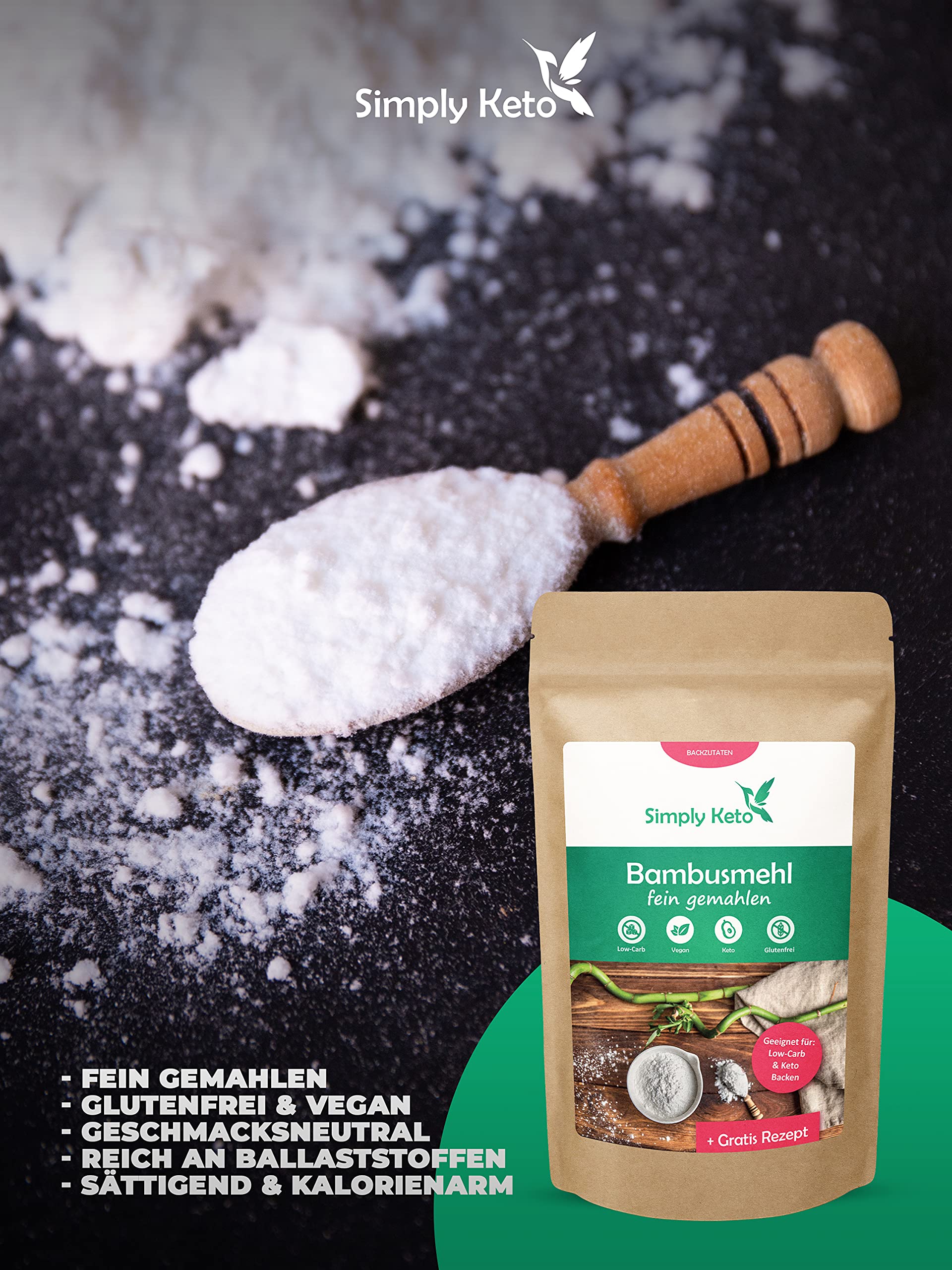 Simply Keto Bambusmehl 300g Low Carb glutenfrei vegan