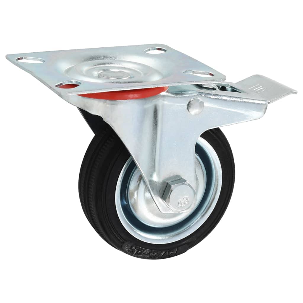 vidaXL 8 Rollen 75mm Möbelrollen Gummi mit Bremse