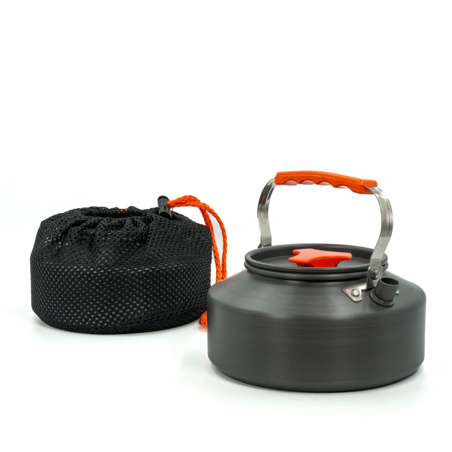 Intirilife Camping Wasserkocher 1,1 L Orange Aluminium Teekessel