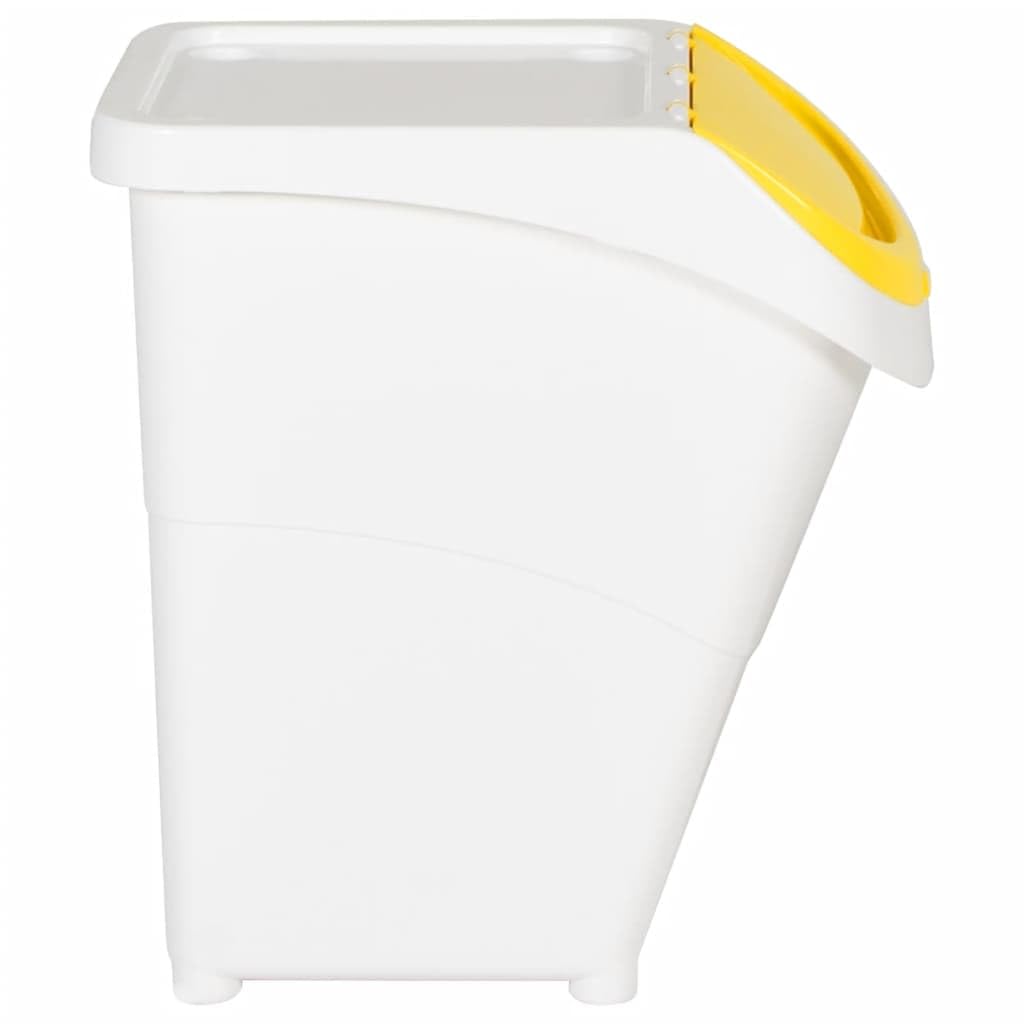 vidaXL Heim & Garten Abfallbehälter Weiß 120L 3 Stk. PP