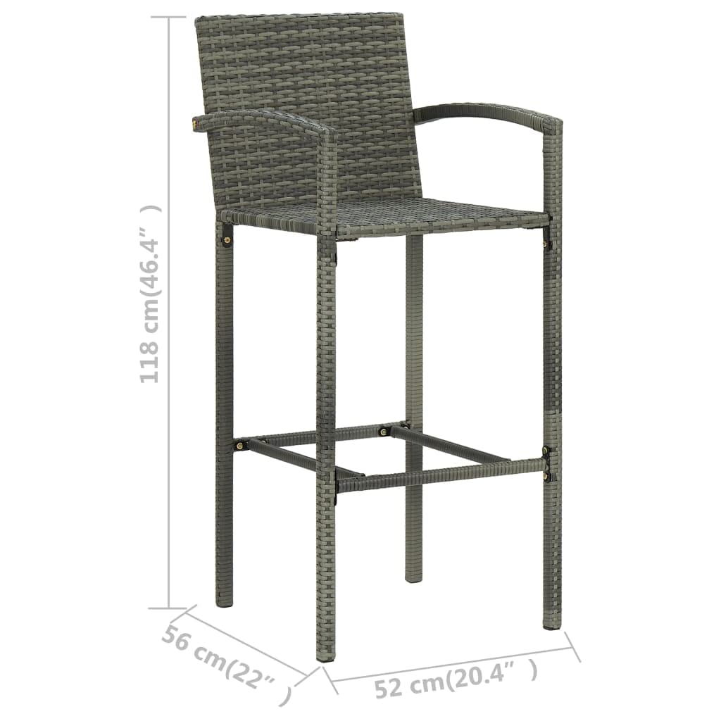 vidaXL Heim & Garten Gartenbar-Set 5-tlg grau Holz Rattan