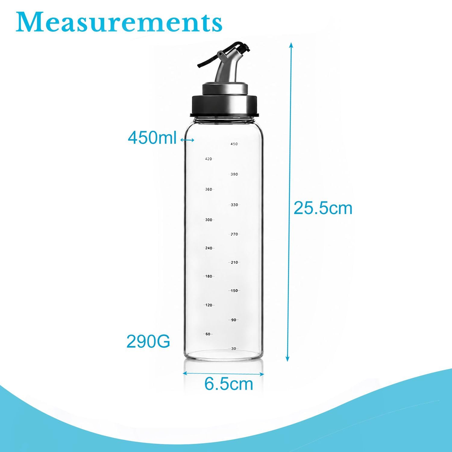 Intirilife Ölspender Set 2x450 ml Glas Essig Öl
