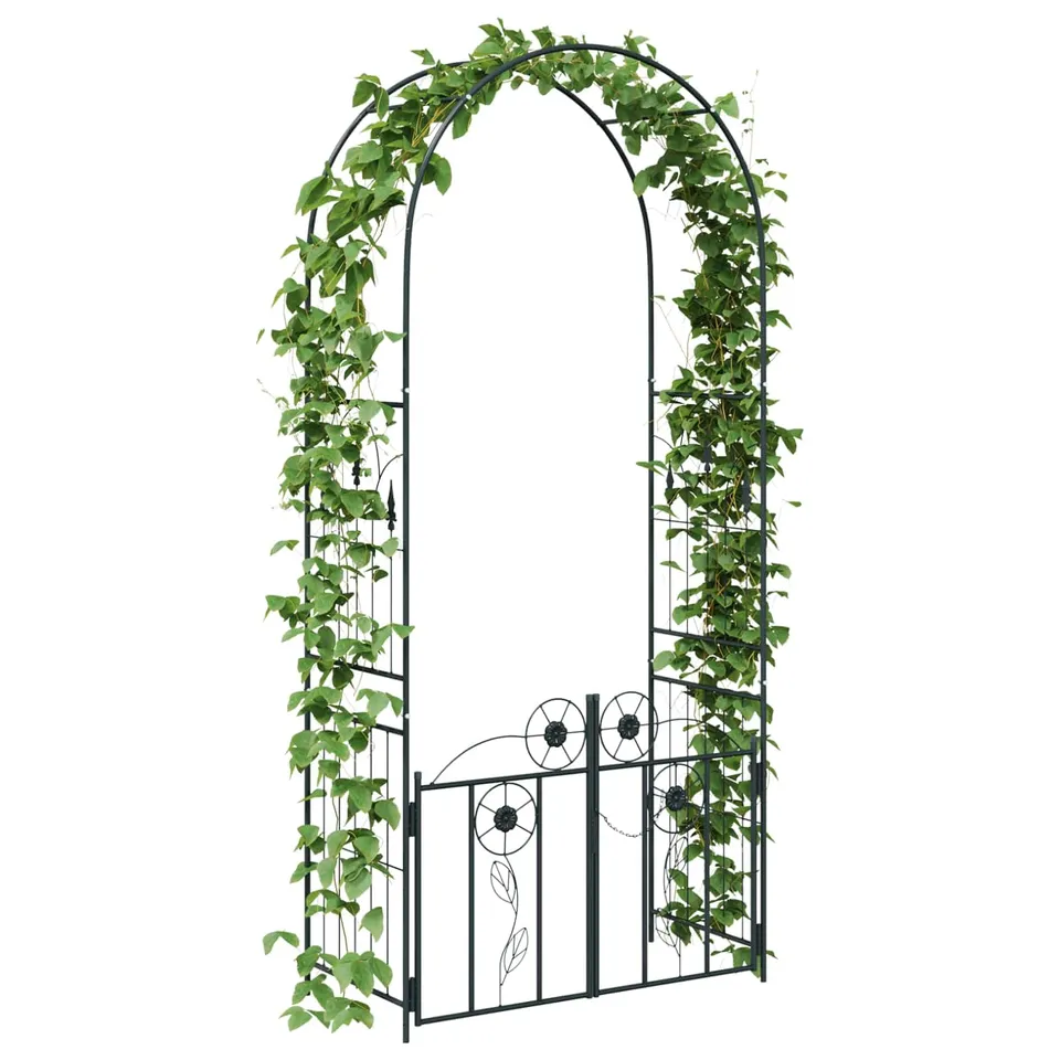 vidaXL Heim & Garten Gartenbogen 102x50x218 Schwarz Metall