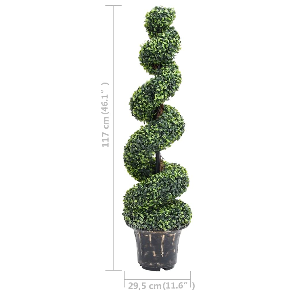 vidaXL Buchsbaum Spiralform Kunstpflanze 117 cm mit Topf