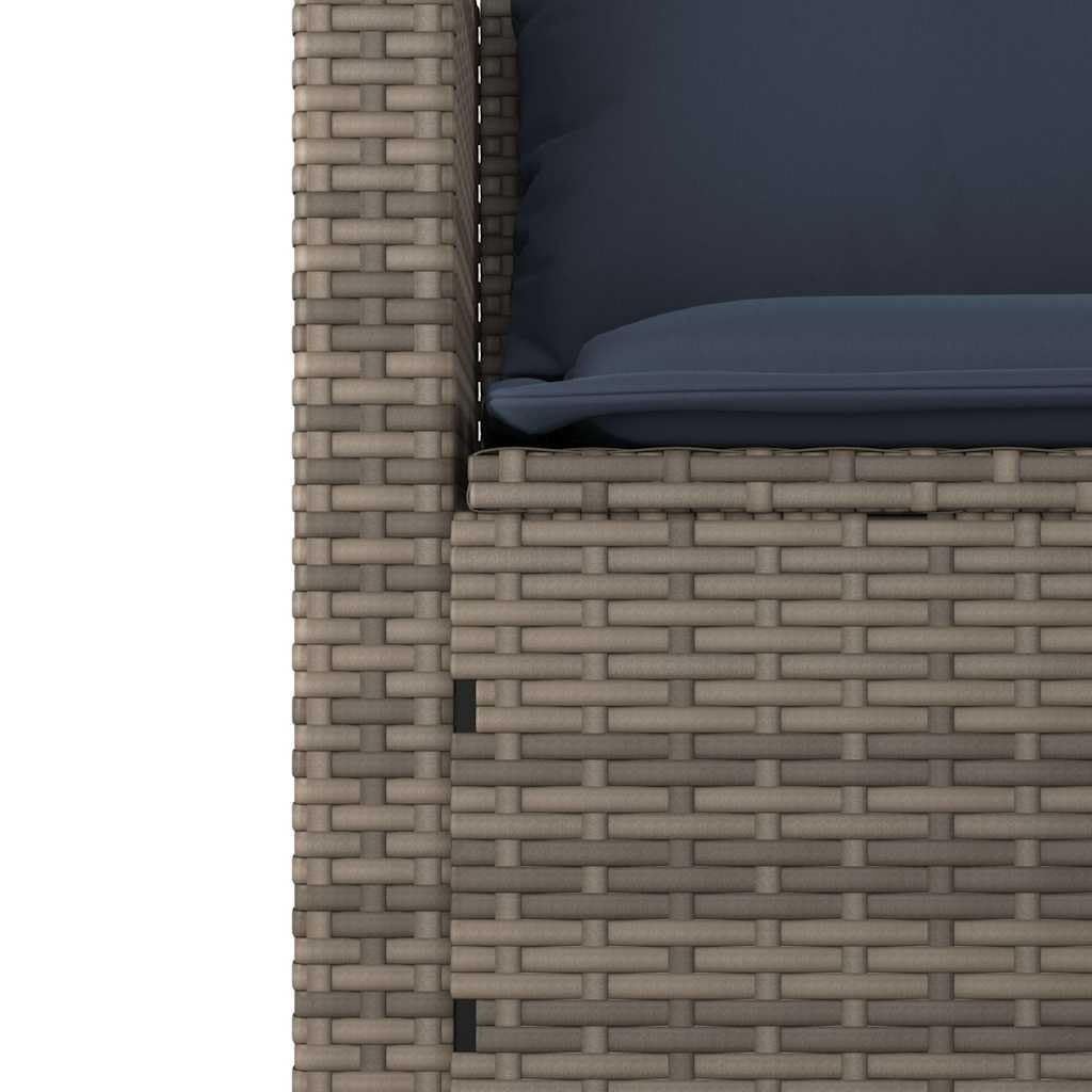 vidaXL Heim & Garten 3-tlg Gartensofa-Set Polyrattan grau mit Kissen