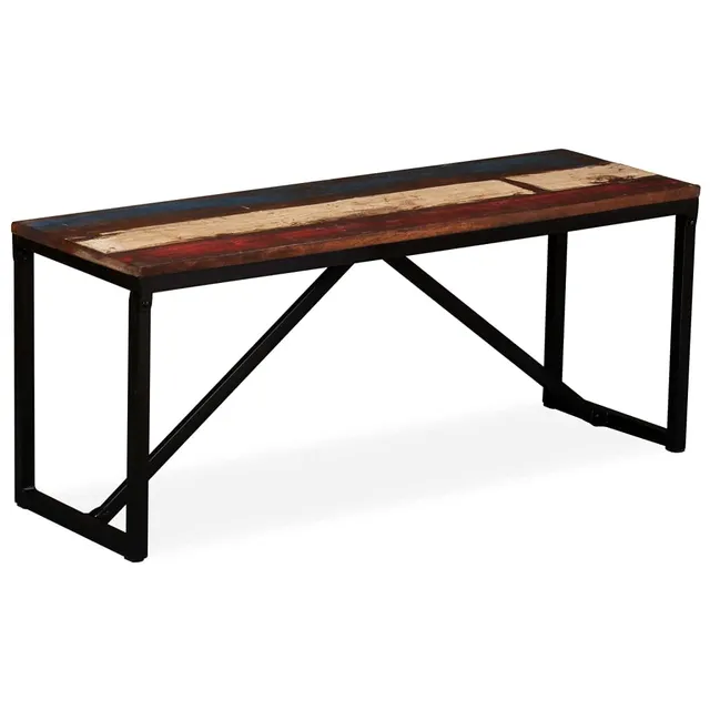 vidaXL Möbel Sitzbank Massivholz 110x35x45 Mehrfarbig