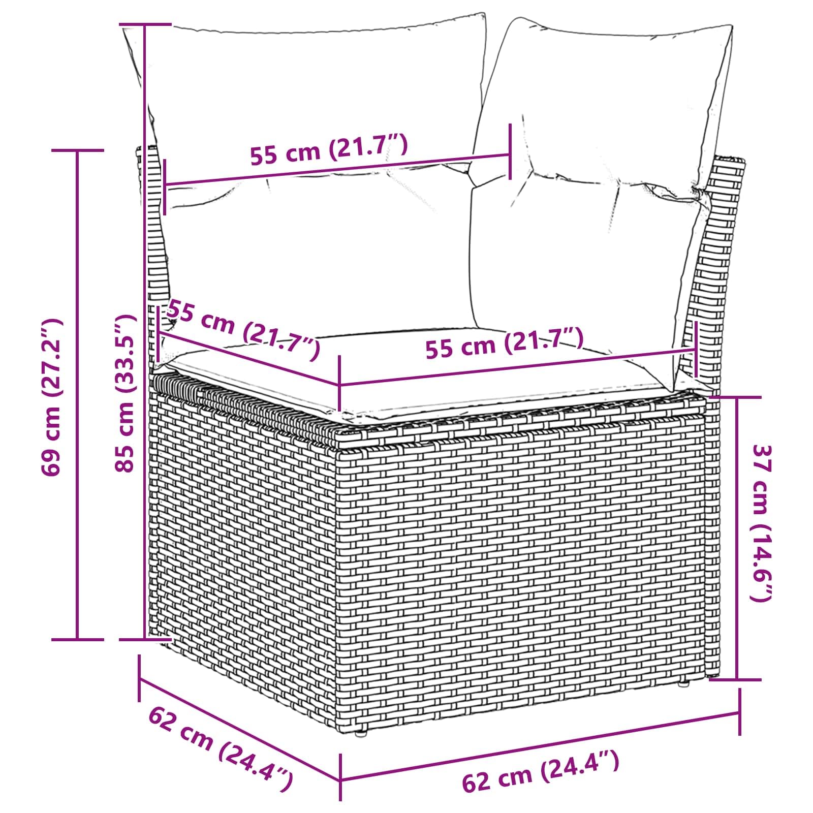 vidaXL Heim & Garten Gartensofa-Set 12-tlg Beige 100 cm