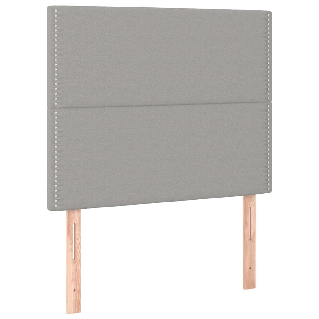 vidaXL Boxspringbett Hellgrau 100x200 cm Stoff mit Matratze LED