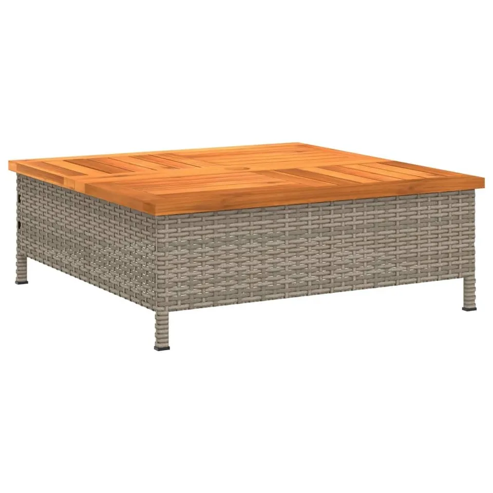 vidaXL Gartentisch Grau Rattan Akazienholz 70x70 cm kaufen