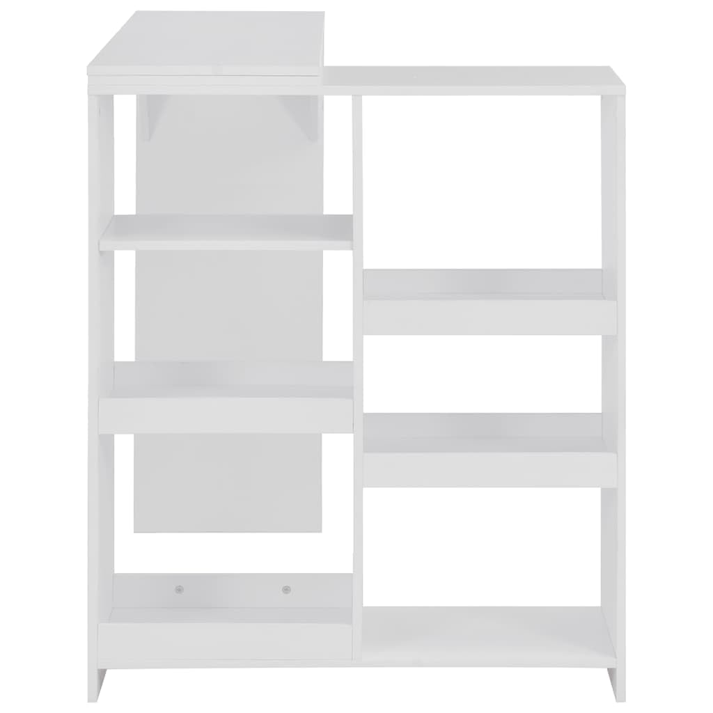 vidaXL Bartisch Weiß 138x39x110cm mit Regal Stehtisch