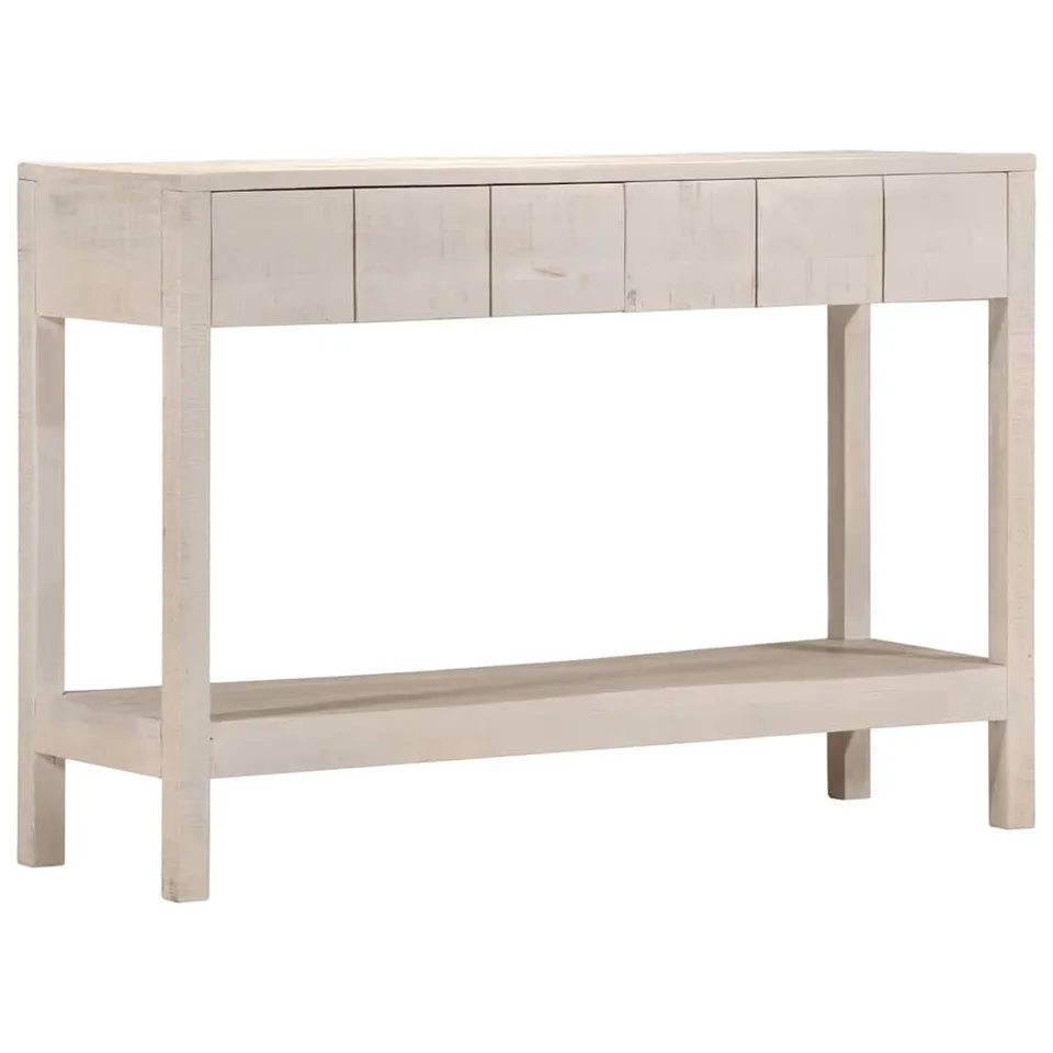 vidaXL Konsolentisch Weiß 110x35x75 Mango mit Schubladen