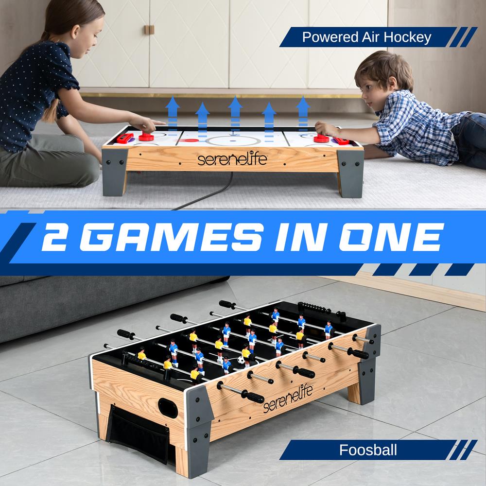 Serenelife Game Tables Spieltisch 2-in-1 Airhockey Kicker