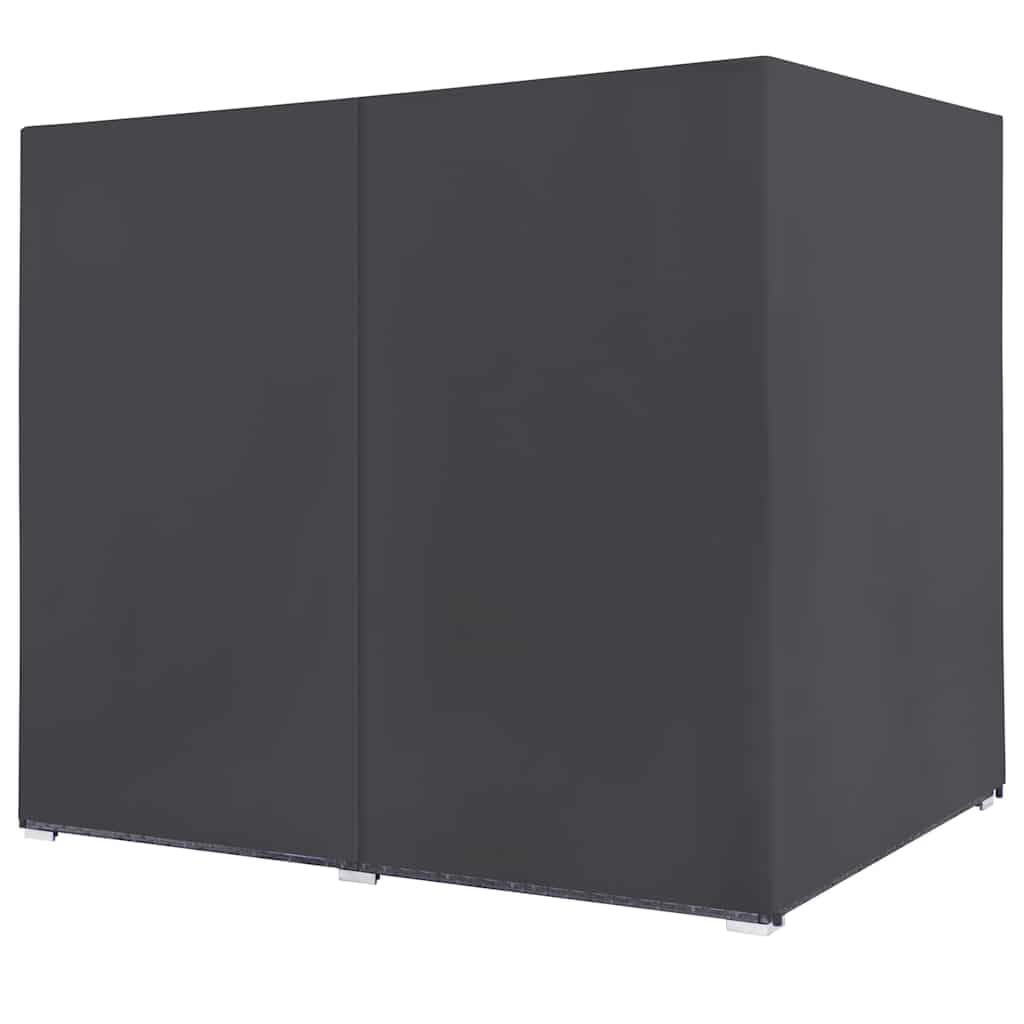 vidaXL Outdoor-Lounge-Bett Poly Rattan Grau Vorhänge verstellbar