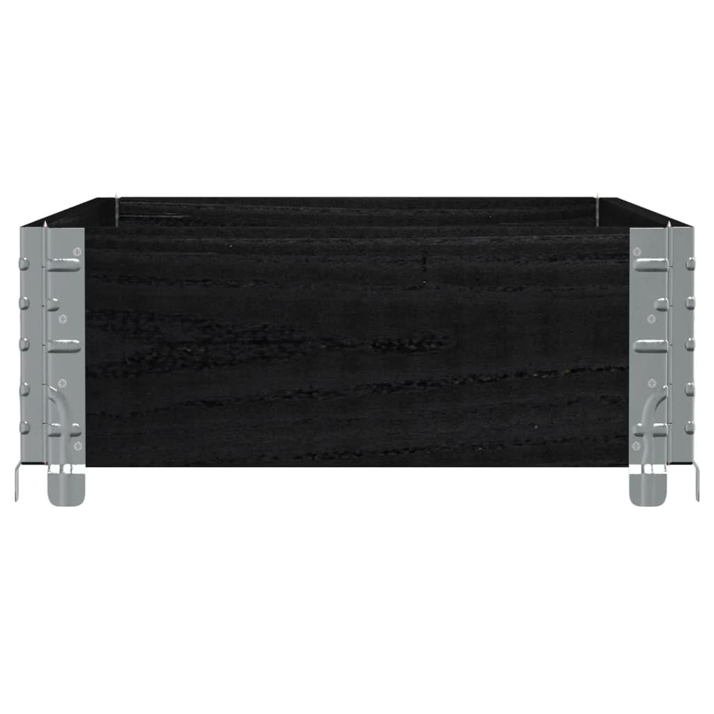 vidaXL Paletten-Aufsatzrahmen Schwarz 100x50 cm Kiefer Holz