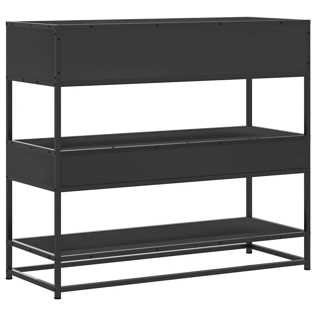vidaXL Konsolentisch Schwarz 90x35x80 Holzwerkstoff Ablage