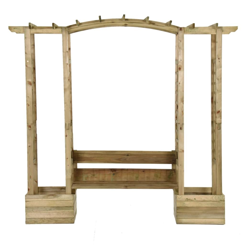 vidaXL Garten Pergola mit Bank Kiefernholz Rankgitter