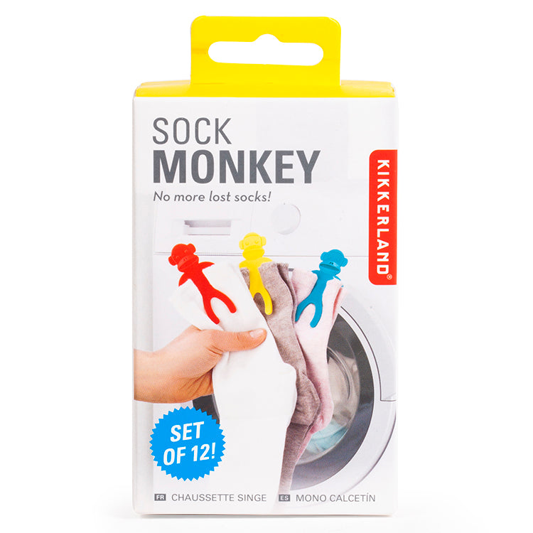 Kikkerland Home Sock Monkey Sockenhalter Affe für Waschmaschine
