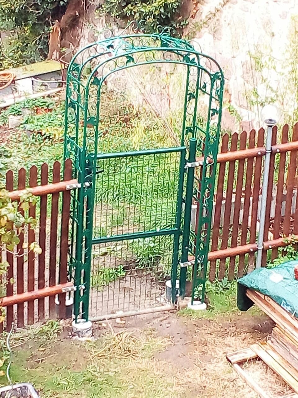 vidaXL Gartenbogen Schwarz 116x45x240 cm Stahl Rosenbogen
