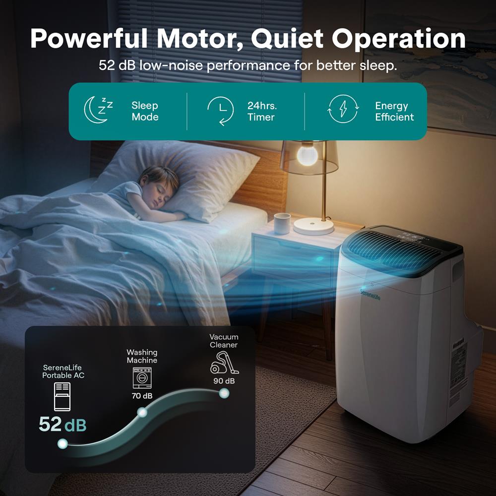 Serenelife Mobile Klimaanlage Grau 8000 BTU WiFi