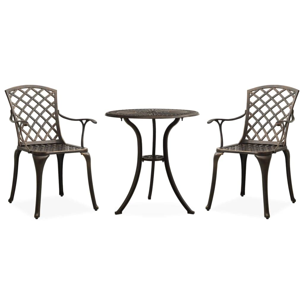 vidaXL Bistroset 3-TLG. Aluminiumguss Bronze Balkonset