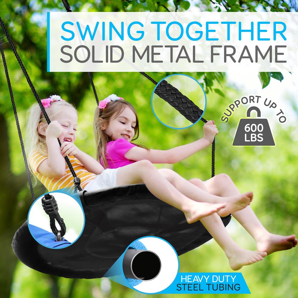 Serenelife Outdoor Swing Tellerschaukel 40 Zoll Schwarz
